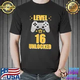 Level 16 Unlocked Birthday Gamer Teenager Video T-Shirt