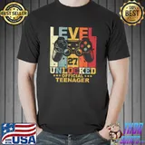 Level 27 Unlocked Birthday Official Teenager 27th Birthday Controller Vintage T-Shirt