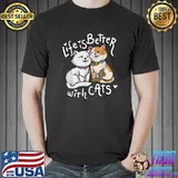Life is better with cats heart T-Shirt