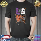 Love Nurse Ghost Pumpkins BatsHalloween Costume T-Shirt
