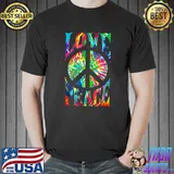 Love Peace 60S 70S Tie Dye Hippie Costume T-Shirt