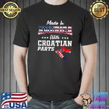 Made In America With Croatian Parts Croatia Map USA Flag Ancestry T-Shirt