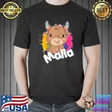 Malia Beautiful Girl Name With Adorable Little Cow T-Shirt