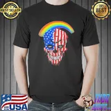Memorial day rainbow American flag lgbtq skull shirt