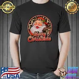 Merry Christmas ho ho ho santa Leopard western retro christmas vibes T-Shirt