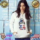 Messy bun American flag but her emails s Hoodie