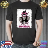 Motherlife Breast Cancer Awareness Messy Bun Sunglass Leopard Halloween T-Shirt