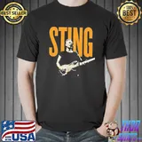 Musician sting playing guitar vintage singer shirt