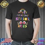 My Last First Day Senior 2023-Senior 2023 Back To School Rainbow T-Shirt