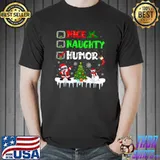 Naughty Humor Dabbing Santa Sunglasses Snowman Christmas T-Shirt