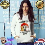 Never underestimate an old laday who loves cats was born in may s Hoodie
