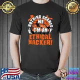 Nothing Scares Me I'm An Ethical Hacker Halloween Costume Bats Moon Witch Vintage T-Shirt