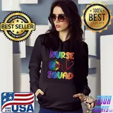 Nurse Squad Halloween Pumpkin Lgbt Colors T-Shirt Hoodie