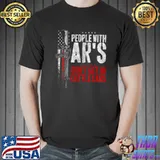 People With Ar's Don't Get In Cattle Cars Gun American Flag T-Shirt