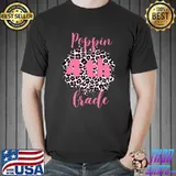 Poppin 4th Grade Leoprad Back To School T-Shirt