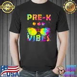 Pre-k Vibes Tie Dye Sunglasses First Day Of Back To School T-Shirt