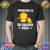 Promoted To Big Brother Est 2023 Lions Brother 2023 T-Shirt