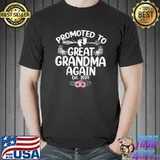 Promoted To Great Grandma Again 2024 Pregnancy Announcement Flowers T-Shirt