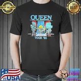 Queen tour 80 retro design 100 ly licensed classic shirt