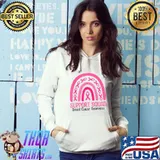 Rainbow Support Squad Breast Cancer Awareness Pink Ribbon T-Shirt Hoodie
