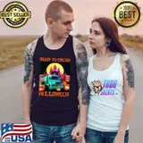 Ready To Crush Halloween Diesel Trucker Semi Trailer Truck Driver Pumpkins Moon T-Shirt Tank Top