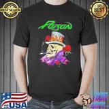 Rose and smoking skull poison band shirt