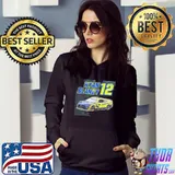 Ryan blaney 12 retro nascar car racing sport s Hoodie