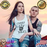 Scary Halloween Creep It Real Hand Skull T-Shirt Tank Top