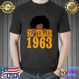 September 1963 59th Birthday 59 Years Old Black Women T-Shirt