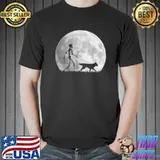 Siberian Husky Halloween Skeleton Dog Youth Moon T-Shirt
