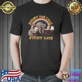 Support Your Local Street Cats Rainbow Retro T-Shirt