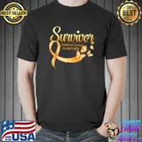Survivor Childhood Cancer Awareness Butterfly Gold T-Shirt
