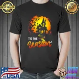 Tis The Season Spooky Vibes Pumpkin Halloween Trick Or Treat Moon T-Shirt