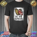 Tis To The Season Leopard Heart Football Season Game Day T-Shirt