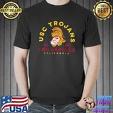 Trojans Tommy Los Angeles California 1880 Sketch Gold Cardinal Dark Ground T-Shirt