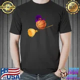 Witch On Broom Basketball Lovers Halloween T-Shirt