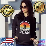 Yes I Have A Retirement Plan Badminton Retired Player Badminton Vintage Sunset T-Shirt Hoodie