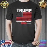 2024 Trump save America again usa flag shirt
