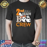 2nd Grade Boo Crew Halloween Boys Girls Ghost Broom Witch T-Shirt