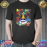 3rd Birthday Family Shark Crab Three T-Shirt