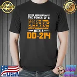 6 never underestimate power dad veteran dad classic shirt