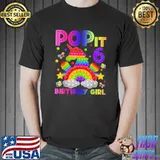 6th Birthday Fidget Toy Pop It Birthday Girl 6 Year Old Unicorn Rainbow T-Shirt