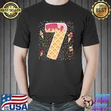 7th Birthday Ice Cream 7th Year Old Summer T-Shirt