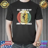 All I Need Is My Spray Gun Auto Car Painter Vintage Sunset T-Shirt