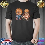 Anniversaire chucky n annabelle old birthday in love retro halloween trending shirt