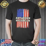 AntI Biden social club distressed American Trump 2024 shirt