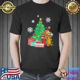 Around the christmas tree lippy the lion and hardy har har shirt