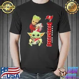 Baby Yoda and groot hug NFL tampa bay buccaneers s shirt