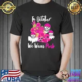 Beat breast cancer in october we wear pink Football awareness supportive shirt