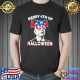 Biden drink beer 4th of july merry 4th of halloween Joe Biden halloween shirt